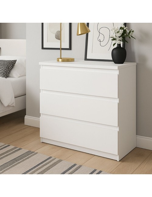 Cassettiera Morgan 3 cassetti bianco – 77.2x42.2x80H