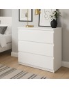 Cassettiera Morgan 3 cassetti bianco – 77.2x42.2x80H