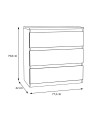 Cassettiera Morgan 3 cassetti bianco – 77.2x42.2x80H