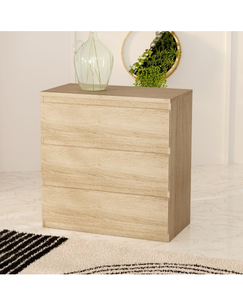 Cassettiera Morgan 3 cassetti rovere – 77.2x42.2x80H
