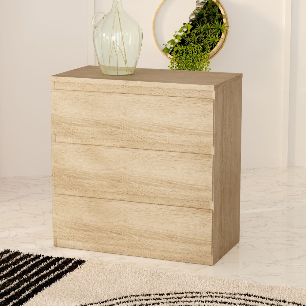 Cassettiera Morgan 3 cassetti rovere – 77.2x42.2x80H