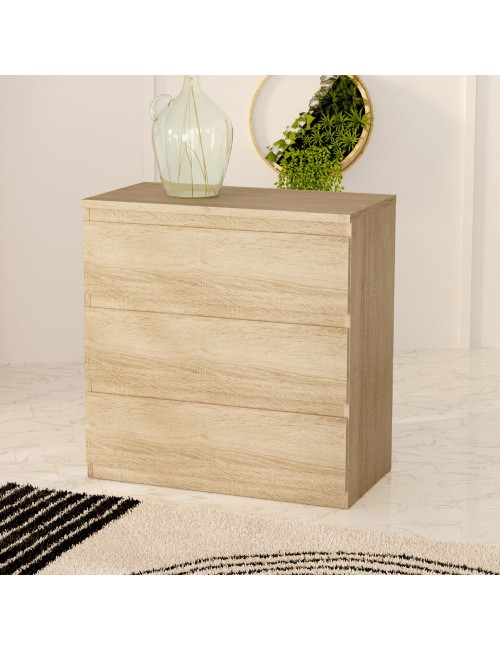 Cassettiera Morgan 3 cassetti rovere – 77.2x42.2x80H