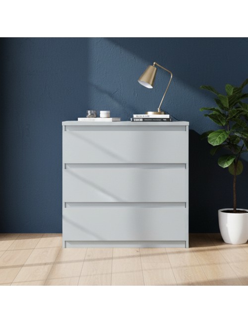 Cassettiera Morgan 3 cassetti grigio ghiaccio – 77.2x42.2x80H