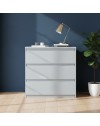 Cassettiera Morgan 3 cassetti grigio ghiaccio – 77.2x42.2x80H
