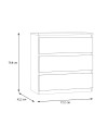 Cassettiera Morgan 3 cassetti grigio ghiaccio – 77.2x42.2x80H