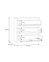 Cassettiera Morgan 3 cassetti grigio ghiaccio – 77.2x42.2x80H