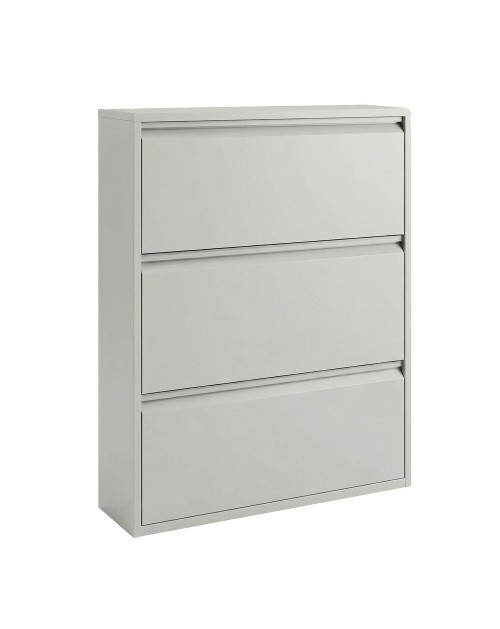 Scarpiera Salvaspazio in Metallo Grigia 3 Ante – Modello Slim Emy 80x14x103.2 cm