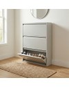 Scarpiera Salvaspazio in Metallo Grigia 3 Ante – Modello Slim Emy 80x14x103.2 cm