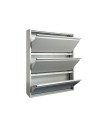 Scarpiera Salvaspazio in Metallo Grigia 3 Ante – Modello Slim Emy 80x14x103.2 cm