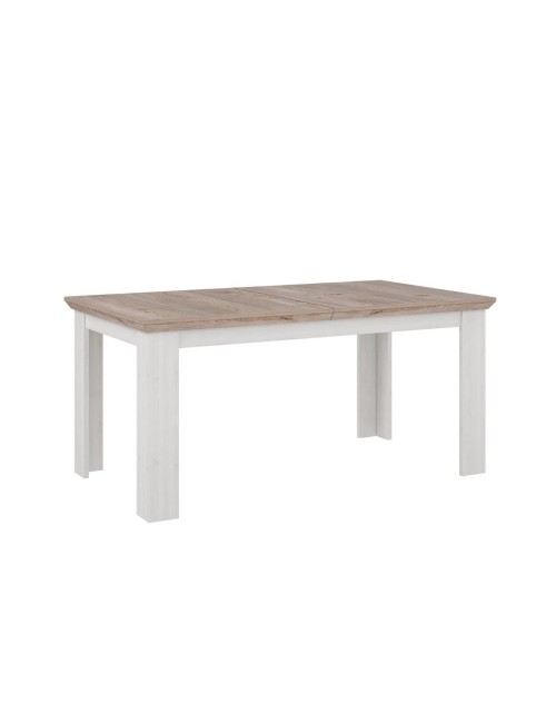 Tavolo Allungabile Forma Rovere e Bianco da 160 a 206 cm con Gambe Squadrate