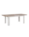 Tavolo Allungabile Forma Rovere e Bianco da 160 a 206 cm con Gambe Squadrate