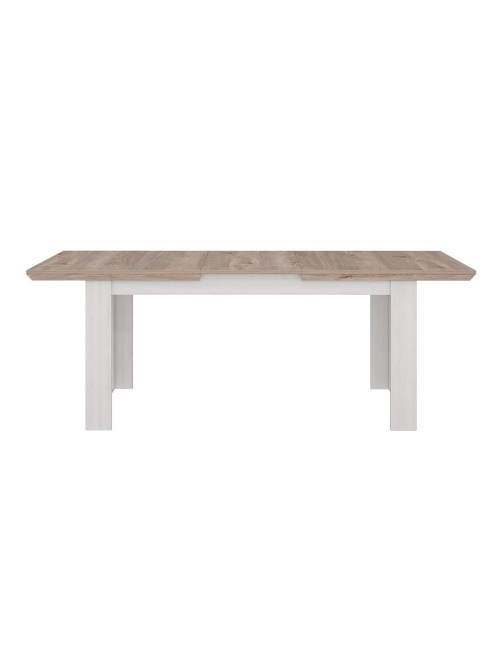 Tavolo Allungabile Forma Rovere e Bianco da 160 a 206 cm con Gambe Squadrate