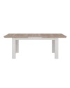 Tavolo Allungabile Forma Rovere e Bianco da 160 a 206 cm con Gambe Squadrate