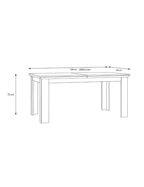 Tavolo Allungabile Forma Rovere e Bianco da 160 a 206 cm con Gambe Squadrate
