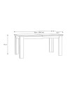 Tavolo Allungabile Forma Rovere e Bianco da 160 a 206 cm con Gambe Squadrate