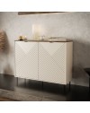 Credenza Mirage01 con 2 ante design geometrico colore cashmere e top rovere