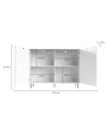 Credenza Mirage01 con 2 ante design geometrico colore cashmere e top rovere