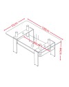 Tavolino in vetro temperato con doppio ripiano Gelso 100x55x44H