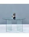 Tavolo rotondo Acacia in vetro trasparente temperato 137x137x77H
