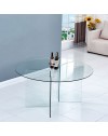 Tavolo rotondo Acacia in vetro trasparente temperato 137x137x77H