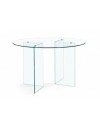 Tavolo rotondo Acacia in vetro trasparente temperato 137x137x77H