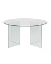 Tavolo rotondo Acacia in vetro trasparente temperato 137x137x77H