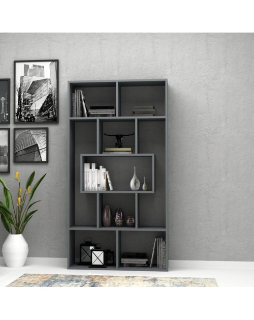 Libreria Face 90x30x170H cm colore grigio cemento