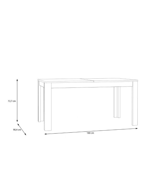 Tavolo rettangolare allungabile Mono Core 160/206 cm con allunga centrale colore rovere