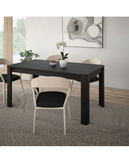 Tavolo rettangolare allungabile Mono Core 160/206 cm con allunga centrale colore nero