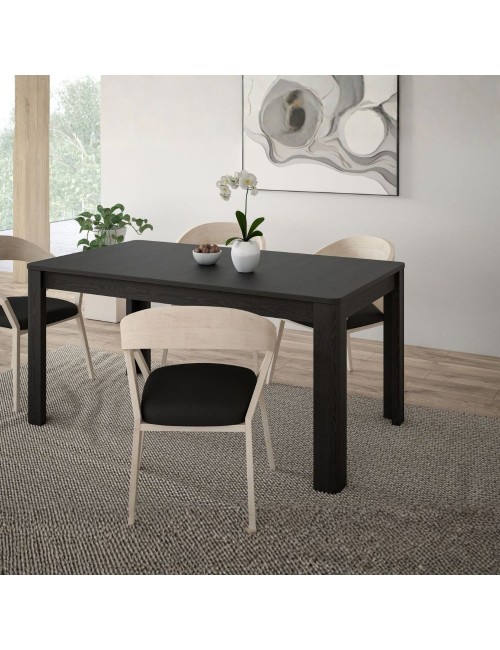 Tavolo rettangolare allungabile Mono Core 160/206 cm con allunga centrale colore nero