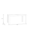 Tavolo rettangolare allungabile Mono Core 160/206 cm con allunga centrale colore nero