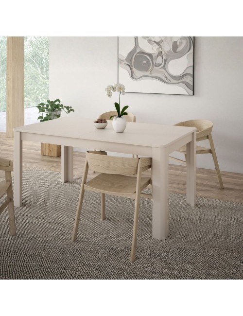 Tavolo rettangolare allungabile Mono Core 160/206 cm con allunga centrale colore cashmere