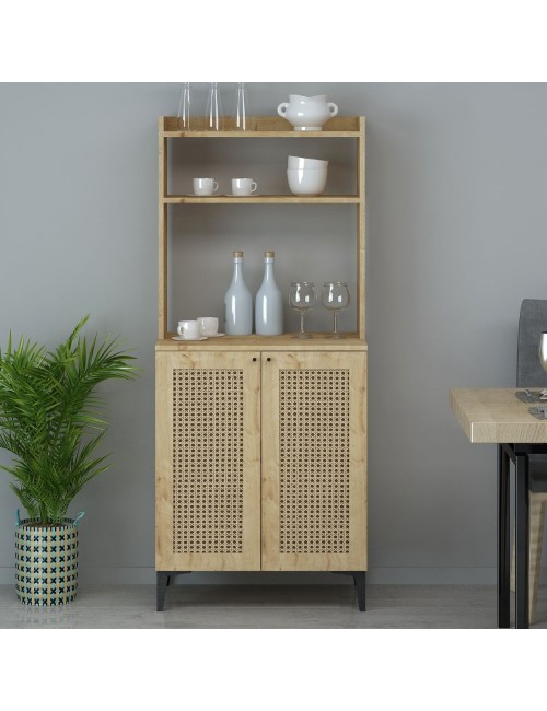 Credenza Alta 2 Ante e Vani a Giorno Zanne Colore Rovere Prezzo