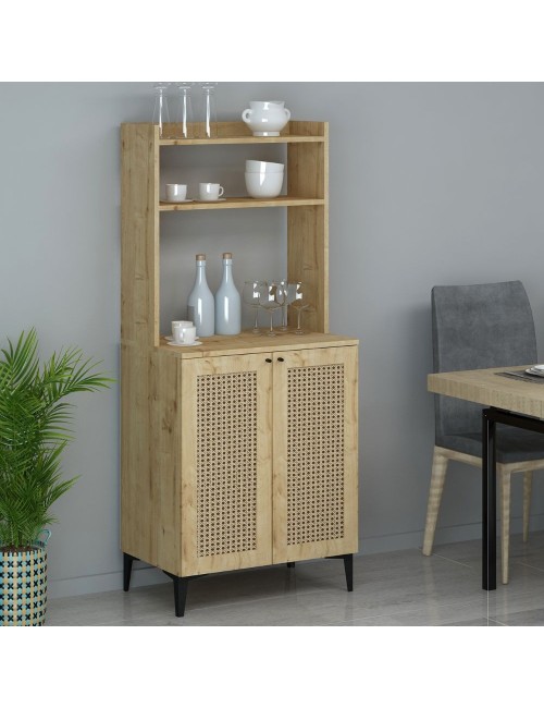 Credenza Alta 2 Ante e Vani a Giorno Zanne Colore Rovere Prezzo