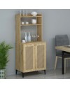 Credenza alta 2 ante e vani a giorno Zanne colore rovere