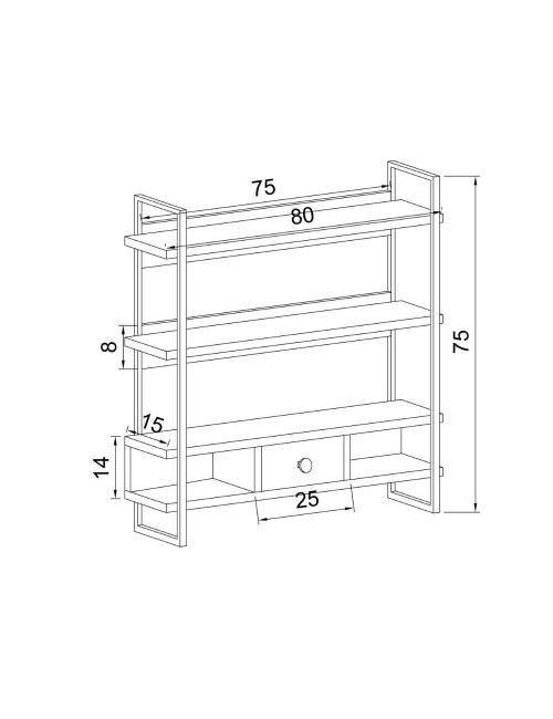 Scaffale da Parete Mensole e Cassetto Severo Colore Nero e Bianco