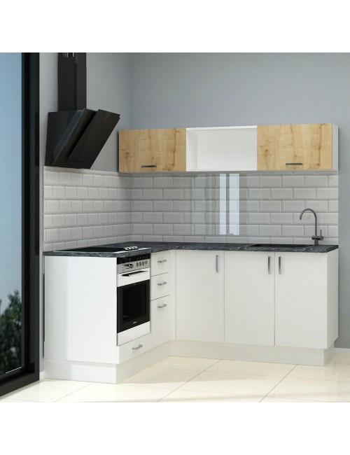 Cucina Angolare 180x160 Reversibile Cassino con Elettrodomestici Bianca