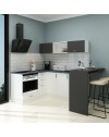 Cucina angolare 180x160 con penisola reversibile colore bianca e nera Matera