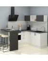 Cucina angolare 180x160 con penisola reversibile colore bianca e nera Matera