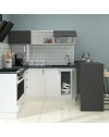 Cucina angolare 180x160 con penisola reversibile colore bianca e nera Matera