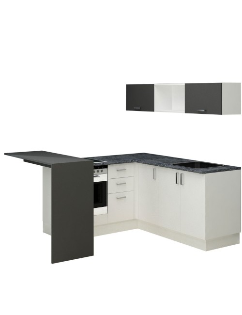 Cucina Angolare 180x60 con Penisola Reversibile Colore Bianca e Nera Matera Prezzo