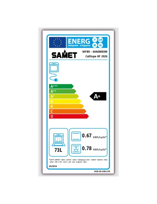 Forno multifunzione Samet Calliope8F 2 manopole colore nero classe A+