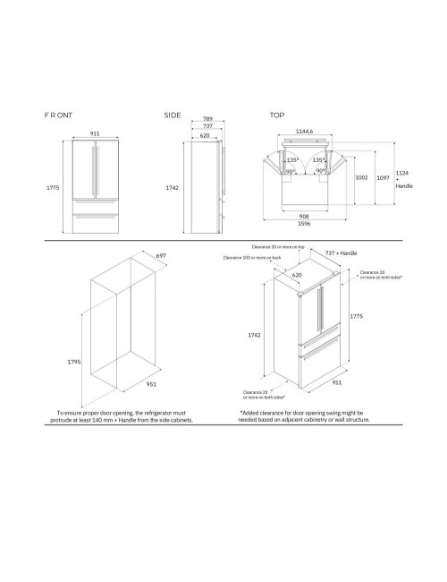 Frigorifero Bertazzoni side by side REF904FFNXTC 636 litri acciaio inox classe E