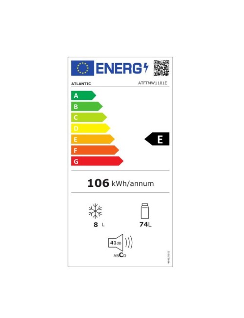 Frigorifero sottotavolo bianco Atlantic ATFTMW1101E 82 lt classe E