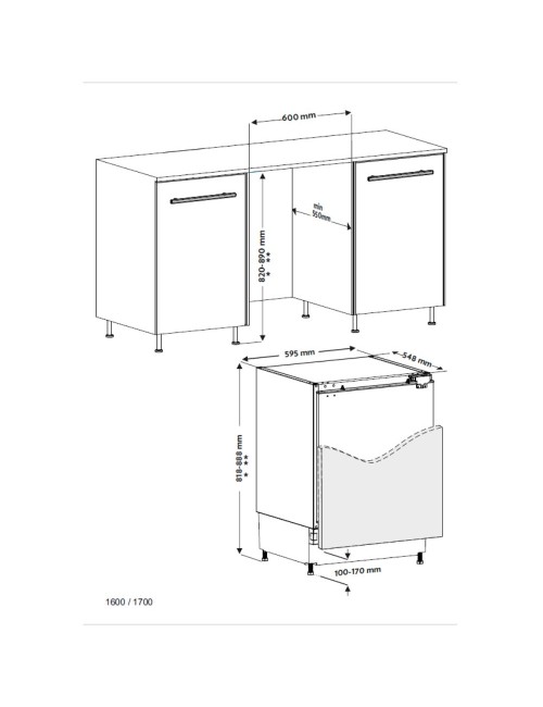 Frigorifero sottotavolo CDS1600EIMA0 incasso 115 LT Daewoo