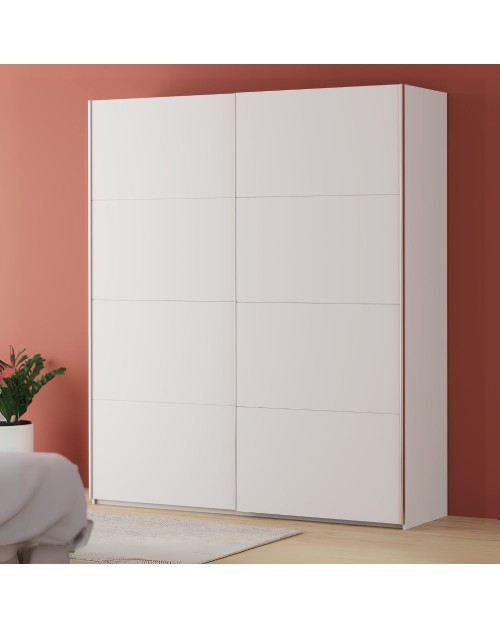 Armadio Afra bianco 200x61x235H con 2 ante scorrevoli