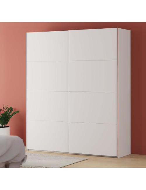 Armadio Afra bianco 200x61x235H con 2 ante scorrevoli
