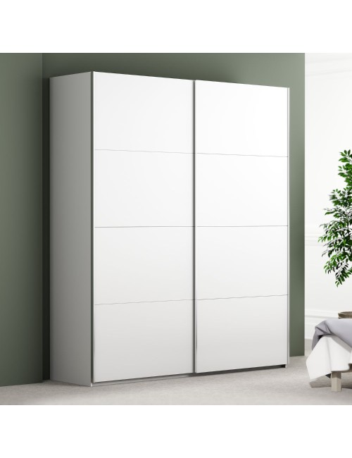 Armadio Afra bianco 200x61x235H con 2 ante scorrevoli