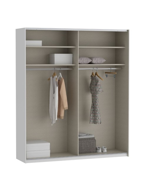 Armadio Afra bianco 200x61x235H con 2 ante scorrevoli