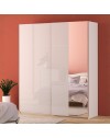 Armadio Afra bianco 200x61x235H con ante scorrevoli e specchio
